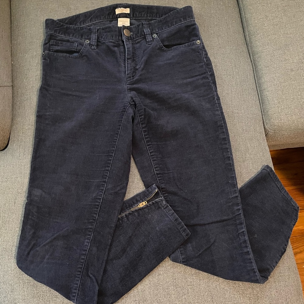 J crew corduroys size 27 navy ankle cut